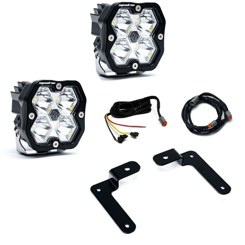 Jeep Gladiator Light Kit - Baja Designs - Squadron Spt 2.0 A-Pillar SPTSMN w/UP (Spot) - Clear - `20-`25
